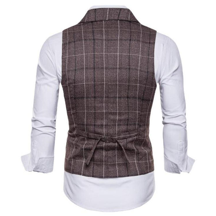 Mens Vest Casual Business Suit Vests Lattice Waistcoat Sleeveless Smart Top