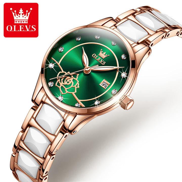 New style luxury calendar womens quartz watch