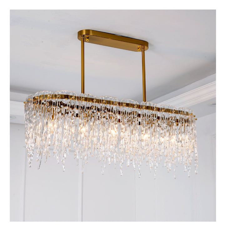 Modern Popular Fancy Luxury Rectangular Led Crystal Chandeliers for Home