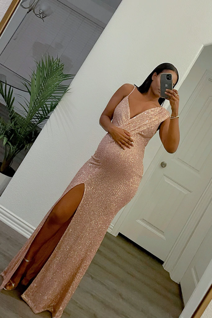 Maternity Evening Party Dress Wholesale v Neck Gradient Color