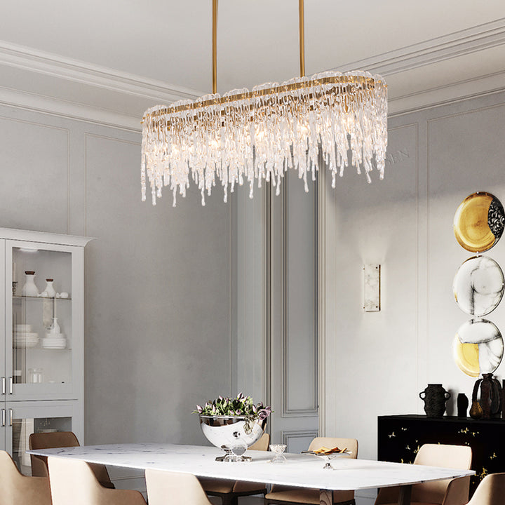 Modern Popular Fancy Luxury Rectangular Led Crystal Chandeliers for Home