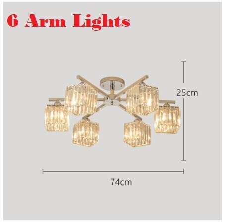 Modern Chrome Led Ceiling Chandelier Lighting Crystal