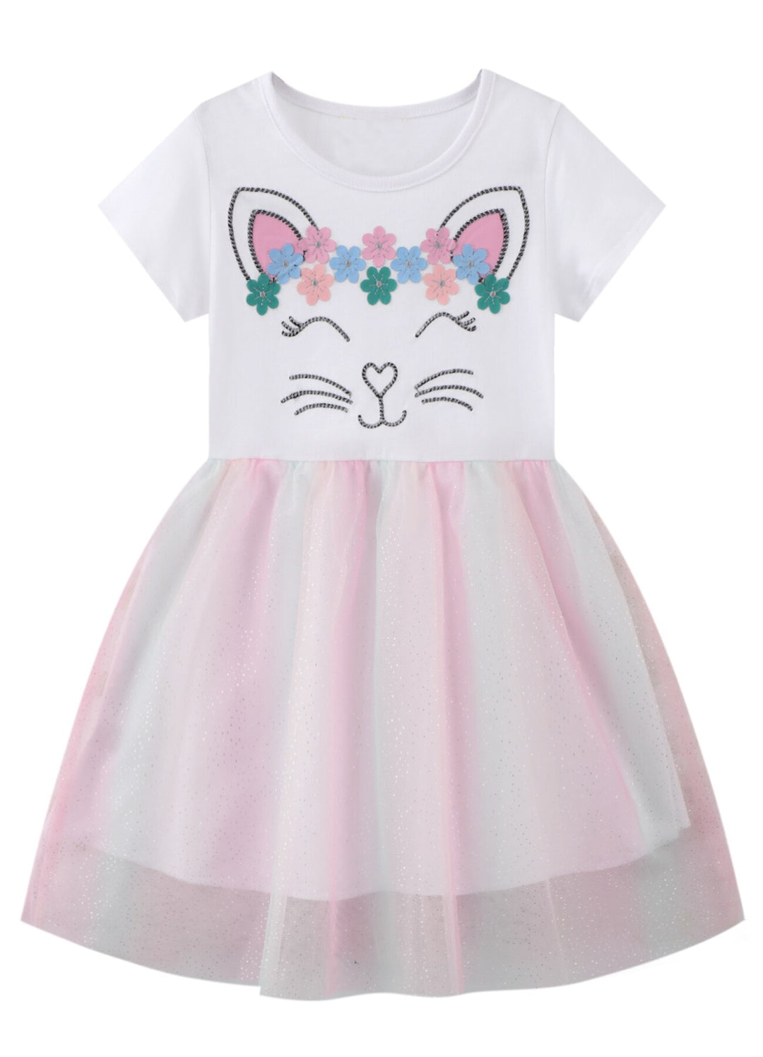 Baby Girl Dress With Animal Applique Vestidos Striped Cotton Kids Unicorn Party Dresses for Girls Clothes Casual Dress 2-7y