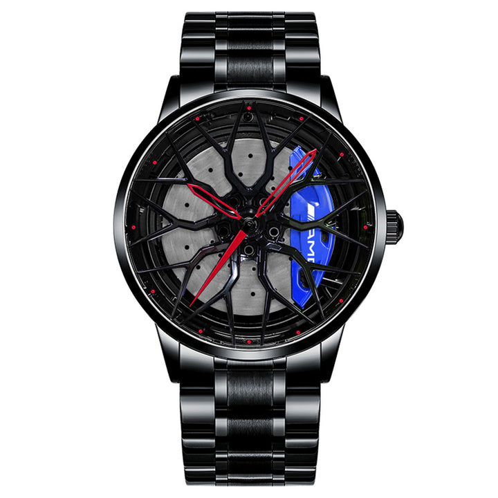 Best selling mens clock car wheel watch waterproof quartz movement