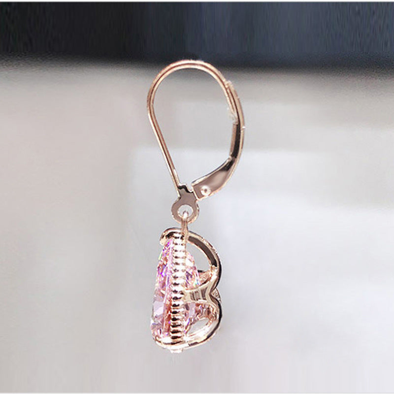 14k rose gold diamond garnet drop earrings pink topaz gemstone jewelry