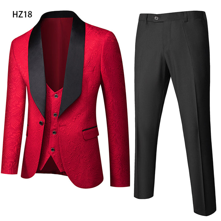 Jancember HZ18 2021 Italian Design Smoking Tuxedo Jacket 3 Piece Groom Terno Suits for Mens Wedding Suits